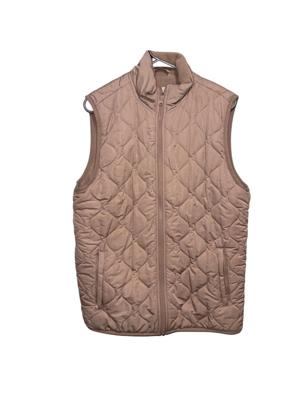 Sleeveless Quilted Vest With Fleece Lining By Goodfellow & Co Light Pink M